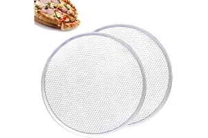 AZKEEGREY 2 Pack Aluminum Pizza Screen, 12 inch Pizza Mesh Trays for Oven Non Stick, Mesh Pizza Tray, Even Heat Distribution,Crispy Bottom