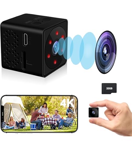 Nisanuki Verborgen spionagecamera, wifi 5G, mini-spionagecamera, draadloos, 1080p HD microcamera, spionagecamera, bewakingscamera, nachtzicht, bewegingsdetectie