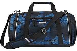 coocazoo Sporttasche „Electric Ice”, schwarz-blau, Hauptfach, Nasswäschefach, Seitentasche, Reflektoren, 20 Liter, ab der 3. Klasse