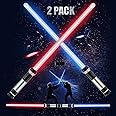 HUSHUI 2Pcs Lightsaber Light Up Toy, 2 in 1 Bambini Light Up Sword Life Lightsaber Toy Giocattoli Flessibili con Spada per Na