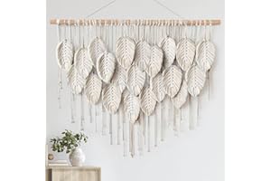 ASTNIC Arazzo da appendere alla parete in macramè, grande arazzo bohémien con nappe intrecciate, realizzato a mano, decorazione artistica da parete per camera da letto, soggiorno, appartamento