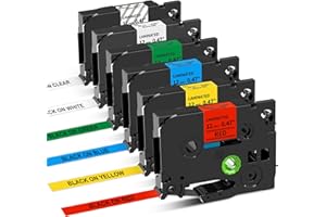 Markurlife-Cintas de Etiquetas Compatible para usar en lugar de Brother TZe TZ Tape 12mm TZe-231 TZe-131 TZe-431 TZe-531 TZe-631 TZe-731 para Etiquetadora Brother PTH110 P-Touch H105 1280 1000