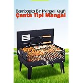 EFSANE KAMP Portatif Mangal, &Ccedil;anta Tipi Katlanır Barbek&uuml;, Siyah, 46x27x47 cm, Kamp Piknik Bah&ccedil;e i&ccedil;in
