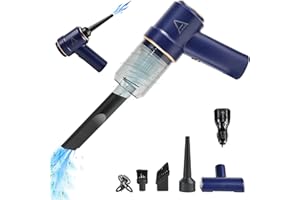 ALUMAR Aspirador de coche potente portatil sin cables, aspirador y soplador, Cargador de coche inluido, Filtro HEPA Lavable, 9000PA,4000mah, USB C, Soplador de aire para PC, Aspirador de coche inalámbrico.