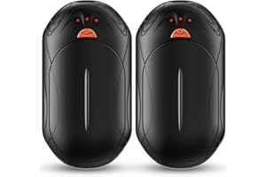 ANNMEONZ Handwärmer wiederaufladbar 2-Pack, 6000mAh elektrische tragbare Taschenheizung, 24Hrs Lange Heizung Tasche Größe elektrische Handwärmer, Wärme-Therapie ideal für draußen, Jagd, Golf, Camping, warme