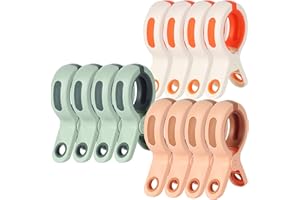 ACOMTUO 12 Pcs Mollette per Telo Mare, Mollette per Bucato, Mollette per Asciugamani da Spiaggia, Pinze per Telo Mare per Lettino,Sedie a Sdraio,Spiaggia,Asciugamani, Lenzuola