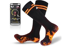WNDY'S DREAM Heated Socks, 2023 Rechargeable Heated Socks, 5000 mAh Extra Large Battery, Long Life Up to 65 °C Large Heating Area, Suitable for Outdoor Skiing, Winter Camping, Hiking