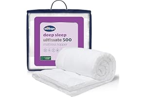 Silentnight Deep Sleep 5cm Double Mattress Topper - Luxury Soft 5cm Thick Deep Mattress Topper Enhancer Pad Protector with Easy Fit Straps - Hypoallergenic and Machine Washable - Double - 190x135cm
