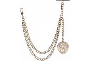 HOLY SINS JEWELLERY Bronze Colour Single Albert Pocket Watch Chain with Locket