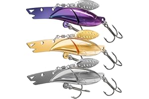 TABKSOLA Esche per la pesca, set di esche metalliche, esche rotanti, set di esche lucide per pesci predatori, esche da pesca per acqua dolce e salata resistenti e ben fatte.