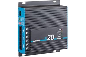ECTIVE MPPT- Laderegler SC 20- 12/24V, 20A, 240/480 Wp, 50V, Temperatursensor, PV Überlastungs- Überspannungsschutz-Solarregler, Ladegerät Controller, Solarkonverter, Solar Panel Regulator
