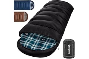 KingCamp Flannel Sleeping Bag Warm 3-4 Seasons,Lightweight Waterproof Indoor & Outdoor Use for Adults Kids for Hiking Backpacking and Camping with Compression Sack