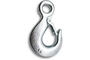 DOJA BARCELONA DOJA Industrie | Öse Lasthaken Haken mit Sicherheitshaken | 250 kg Tragfähigkeit | 31 mm Durchmesser | Selbstschließender Ösen Lasthaken Kettenzug, Seilzug | Hakensicherung mit Kettenhaken