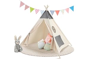 Cathpetic Teepee Play Tent for Kids Baby,Kids Playhouse for Boys and Girls,Picnic Tent Children,Princess Prince Castle,Multifunction Tents Indoor Outdoor Equipped with Installation Accessories