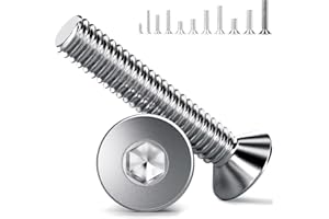 YOOPIN YOOPI M6 Senkkopfschrauben 30 Stück, M6x30mm Edelstahl Senkkopfschrauben, Edelstahl A2 V2A Senkkopfschrauben M6, DIN 7991 Senkschrauben mit Innensechskant Vollgewinde für Maschinen, Geräte und Möbe