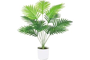 Laelfe Pianta Artificiale Monstera in Vaso, Grande Pianta Finta di Palma Tropicale Per Decorazione Interna Esterna di Casa, Ufficio, Giardino, Soggiorno, Tavolo e Scrivania (60cm/23,6'')