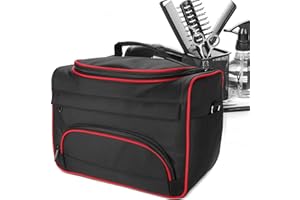 SEMME Juego de herramientas de peluquería, moda vanguardia, gran capacidad, profesional, para peluquería, peluquería, peluquería, bolsa de transporte, almacenamiento de viaje, color negro