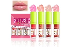 Miioto Gloss Repulpant Levres, 4 Couleurs Liquide Scintillant Brillant à Lèvres Ensemble, Lip Gloss, Brillant à Lèvres, Huile a Levre, Gliter Lip Gloss, Gloss à Lèvres Effet Repulpant & Hydratant