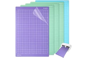 GOODENGFULL 5 Stück Cutting Mat Schneidematte für Cricut Joy Xtra Ersatzkleber Klebrige Schneidematten Selbstklebende zum Basteln Rutschfester Matt (1 Niedrige Viskosität 3 mittel klebrig und 1 Hohe Viskosität)