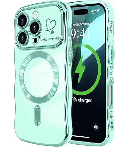 Telaso Custodia Magnetica Per IPhone 16 Pro Max, Morbida Con Motivo Cuore E Placcatura Oro, Compatibile MagSafe, Protezione Fotocamera (6.9'')