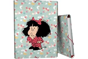 Grafoplas - Carpeta Escolar Mafalda Pijama, 3 Solapas, Cartón Forrado, Tapa Dura, Tamaño Folio, Plastificado Soft, Suave al Tacto, Certificado FSC, Perfecto Material Escolar