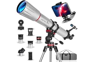 HETEKAN Teleskop, 90mm Öffnung 900mm Astronomisches Teleskop Für Erwachsene, Profi Refraktorteleskop Für Kinder Und Anfänger, 450x Vergrößerung, Mit DREI Okularen, Telefonadapter Und Tragetasche