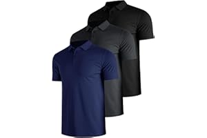 Teesmen Men's Polo T Shirts Short Sleeve Breathable Quick Dry Sports Work Golf 3 Pack