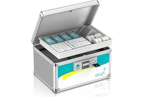 Glosen Medikamentenschlossbox, abschließbar, Medikamenten-Organizer, Sicherheitsaufbewahrung, Erste-Hilfe-Schlüssel, abgeschlossen, medizinischer Tresor 25 × 17,5 × 17,5 cm
