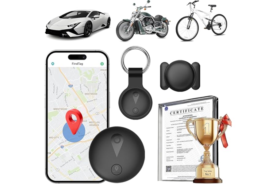 Car GPS Tracker, Magnetic GPS Locator for Car, SIM-Free Locator, Supports iOS/Android Systems, Can Track Vehicle/Kids/Motorcycles/Real Time Suitcase via APP - Black