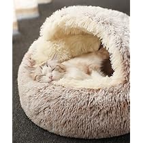 Wasbare Zelfverwarmende Katten Slaapzak – Pluche Grothypertje Met Corduroy & Fleece – Voor Katten Tot 6 Kg, Binnen Of Buiten