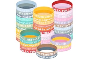 Namalu 36 Braccialetti Motivazionali in Silicone 20,3 cm Braccialetti Colorati con Scritta in ​​Italiano Braccialetti di Gomma Ispirati Regali di Ispirazione per Collega Donna Uomo Festa Natale