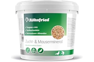 Röhnfried Zucht- & Mausermineral - mit Kräutern für Tauben (5 Kg) - EIN reines Naturprodukt mit Oregano und Kräutern der Herba-San Formel