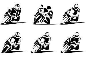 ‎FINEST FOLIA Motorradaufkleber 6er Set Sticker Aufkleber für Motorrad Auto Biker Bike Folie selbstklebend Design (Schwarz Matt K022)