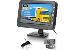 Hodozzy Zestaw kamery cofania 1080P z monitorem IPS 4,3", wodoszczelna kamera cofania IP69, stabilne sygnały, szeroki kąt widzenia w nocy, kamera do samochodów / SUV/kamperów