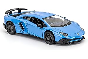 TGRCM-CZ 1/36 Scale Lamborghini Aventador LP770-4 Casting Car Model, Zinc Alloy Toy Pull Back Vehicles Toy Car for Toddlers Kids Boys Girls Gift (Blue)