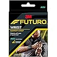 Futuro Sport Wrap Around Wrist Support Adjustable size, 1 unit/pack | Black color | 46378ENR | Supports stiff| Weak or injured wrist | Moderate support | Wrist support