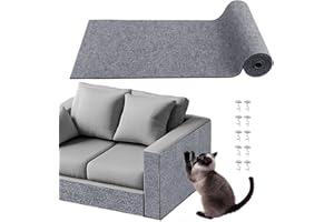pawstrip Cat Scratch Furniture Protector for Couch, Sofa, Wall & Door Guard, Trimmable Self-Adhesive Scratch Pad, DIY Climbing Mat, Deterrent, Scratching Post Replacement (Light Gray, 40x300cm)