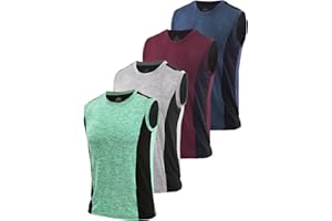 Ymmchy Men's Sport Tank Tops Workout Gym Vest Quick Dry Tops Training Sleeveless Shirt 4 Pack