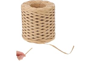 SALBSEVER Nastro di rafia da 1/4 di pollice (1/4 di pollice), 200 m, colore marrone naturale, filo di rafia, per uncinetto e confezioni regalo, per bouquet di fioristi, decorazioni per le vacanze