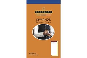 CARTA Pressart c50X2 Comande Ristorante, 10 Blocchi da 50X2, cm. 10x22