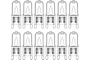 Haraqi 12Pack G9 Halogen Bulbs 33W 230V 2800K Warm White 390lm,Clear Capsule Halogen Lamps Dimmable, No Strobe, No Flicker