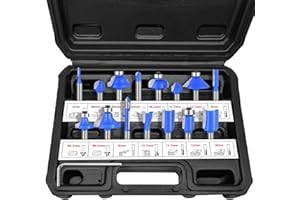PBMLGO 15Pcs Router Bit Set 1/4 Shank Tungsten Carbide Tipped Milling Cutter, Woodworking Mixed Milling Saw Cutter Tools Set Storage Case Included for Woodworking, Edging, Trimming, Grooving