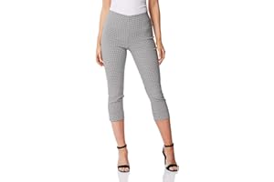 Roman Originals Cropped Trousers for Women UK Ladies Capri Leggings Summer Pants Short Crop Stretch 3/4 Length Three Quarter Pedal Pusher Clothes Elasticated Bengaline Cut Off