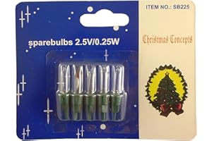MRS CHRISTMAS LTD 4 Push in Clear Replacement Spare Bulbs 2.5v 0.25w with 1 Fuse Bulb