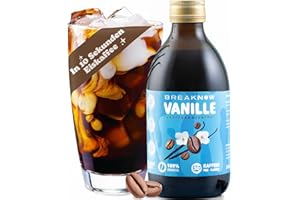 BREAKNOW GMBH BreakNow - French Vanilla Latte - Kaffeekonzentrat mit Vanille Aroma - Kaffeesirup - Eiskaffee - Cold Brew - Cappuccino - Frappé - Cold Brew - in 10 Sekunden zubereitet - 1 Flasche = 30 Tassen Kaffee