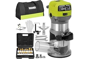 DEWINNER Fresadora de Madera Rebajadora Eléctrica 710W 13000-33000RPM, Grabado Fresa Para Biselar, Precision Electric Router-Enhanced Trimming, DIY Essential&Carving & Engraving-Craft & DIY