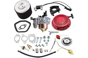 JJing Recoil Starter Carburetor Air Filter kit for Honda GX340 GX390 GX420 11Hp 13Hp 16Hp Harbor Freight Predator 420cc Champion 389cc 420cc 439cc Engine Power Equipment