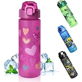 AMFUN 700ML Water Bottle Boys and Girls, Sports Water Bottle, BPA-Free, One-Touch Opening, Reusable, for School and Outdoors