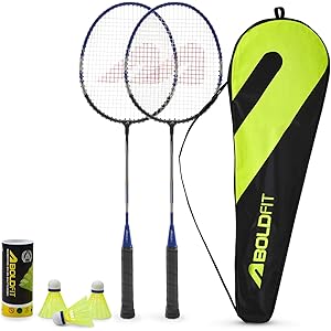 Boldfit Badminton Rackets Aluminium Badminton Racket with Full Cover Bag Standard Shuttle Bat Match Shuttle Bats Lightweight 