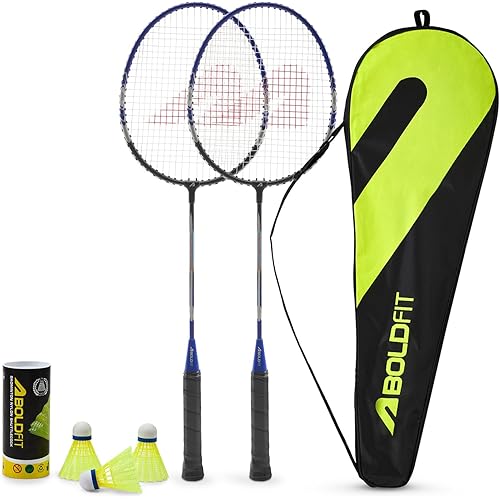 Boldfit Badminton Rackets Aluminium Badminton Racket with Full Cover Bag Standard Shuttle Bat Match Shuttle Bats Lightweight 